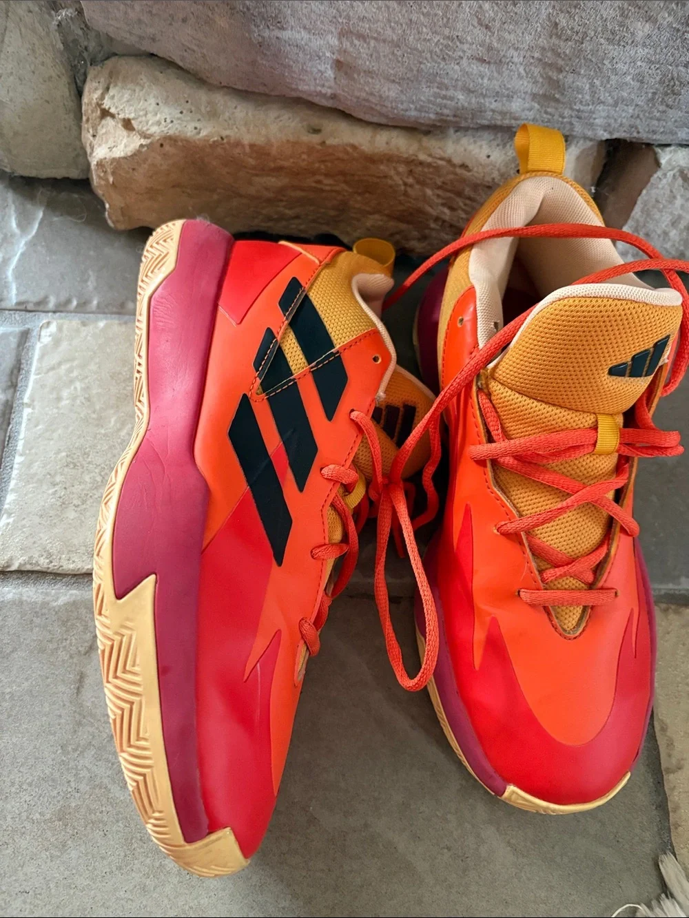 Adidas orange athletic shoes